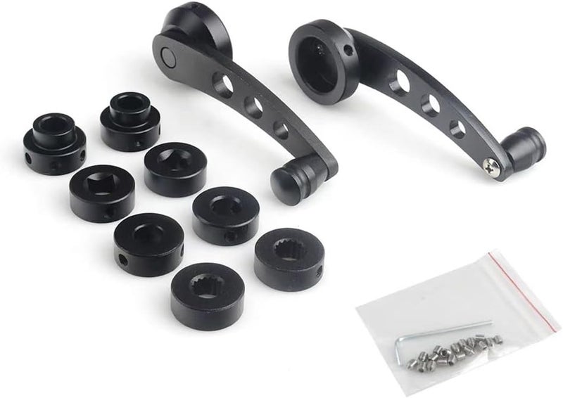SINTOP 2PC Universal Window Crank Handle, Aluminum Car Window Opener Handle Kit, Replacement Winder Crank Kit for Auto Vehicle (Black) - Image 3